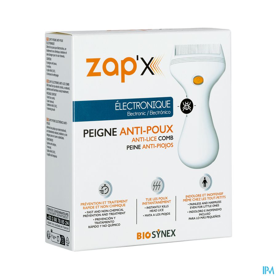produit ZAPX PEIGNE ANTI POUX ELECT