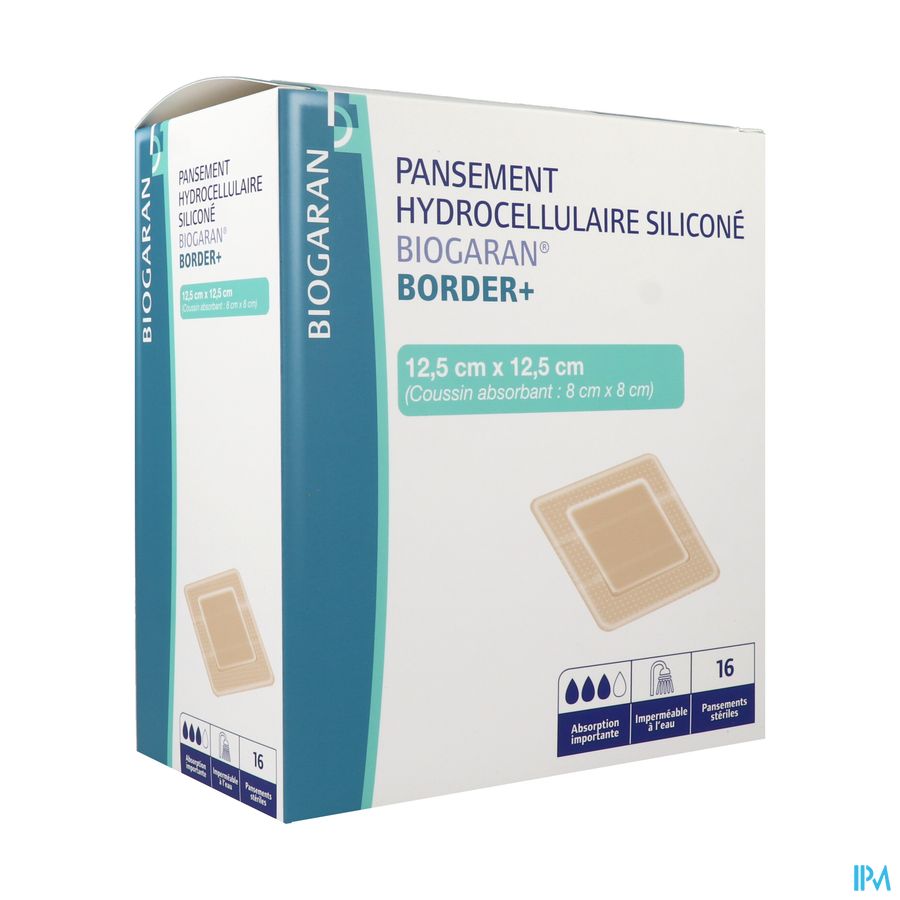vignette Biogaran Border + Pansement Hydrocellulaire Silicone 12cm5 X 12cm5 16