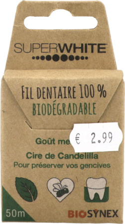 produit Superwhite Interdental Fil Dentaire Biodegradable 50m