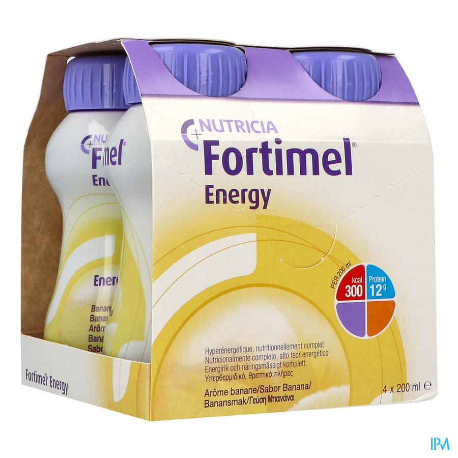 vignette Fortimel Energy Banane Bouteille 200ml X4