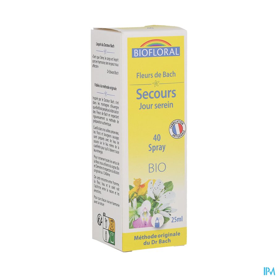 produit Biofloral Fleurs De Bach Secours Jour 39 Spray 25ml