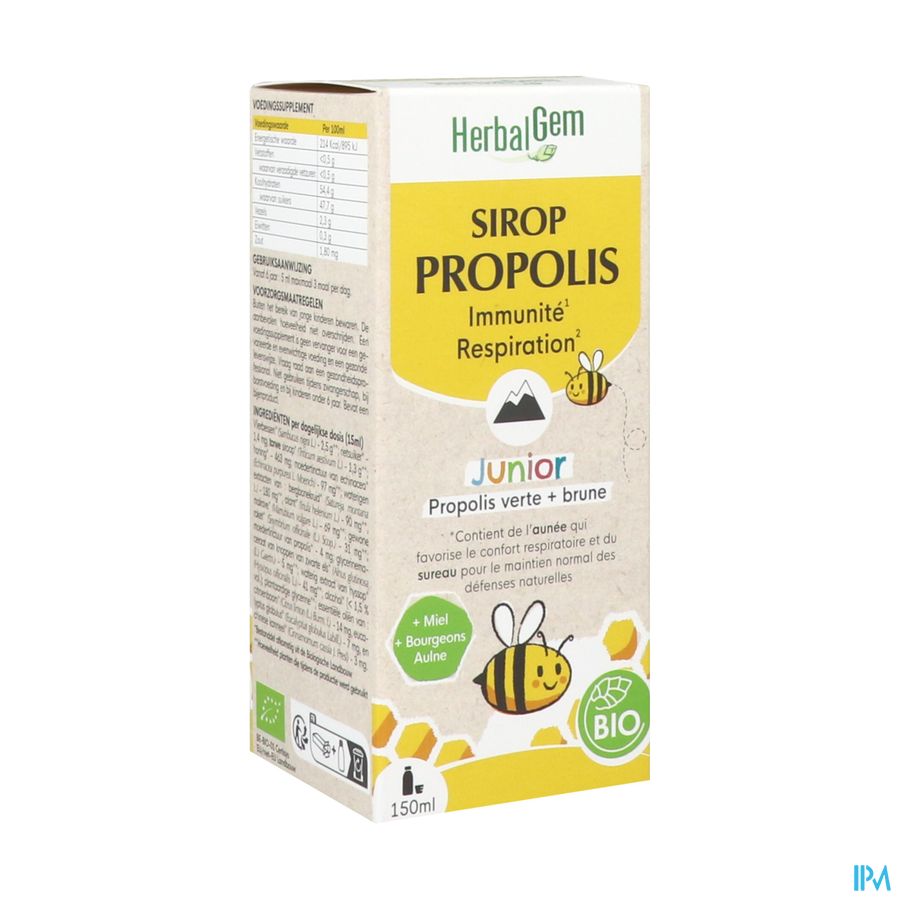 vignette HERBALGEM PROPOLIS SIROP JUNIOR BIO 150ML