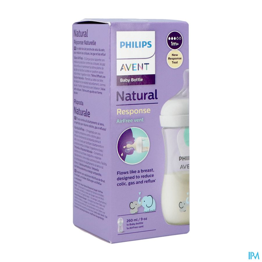 vignette AVENT BIB NAT RESPONSE AC 260ML ELEPHANT