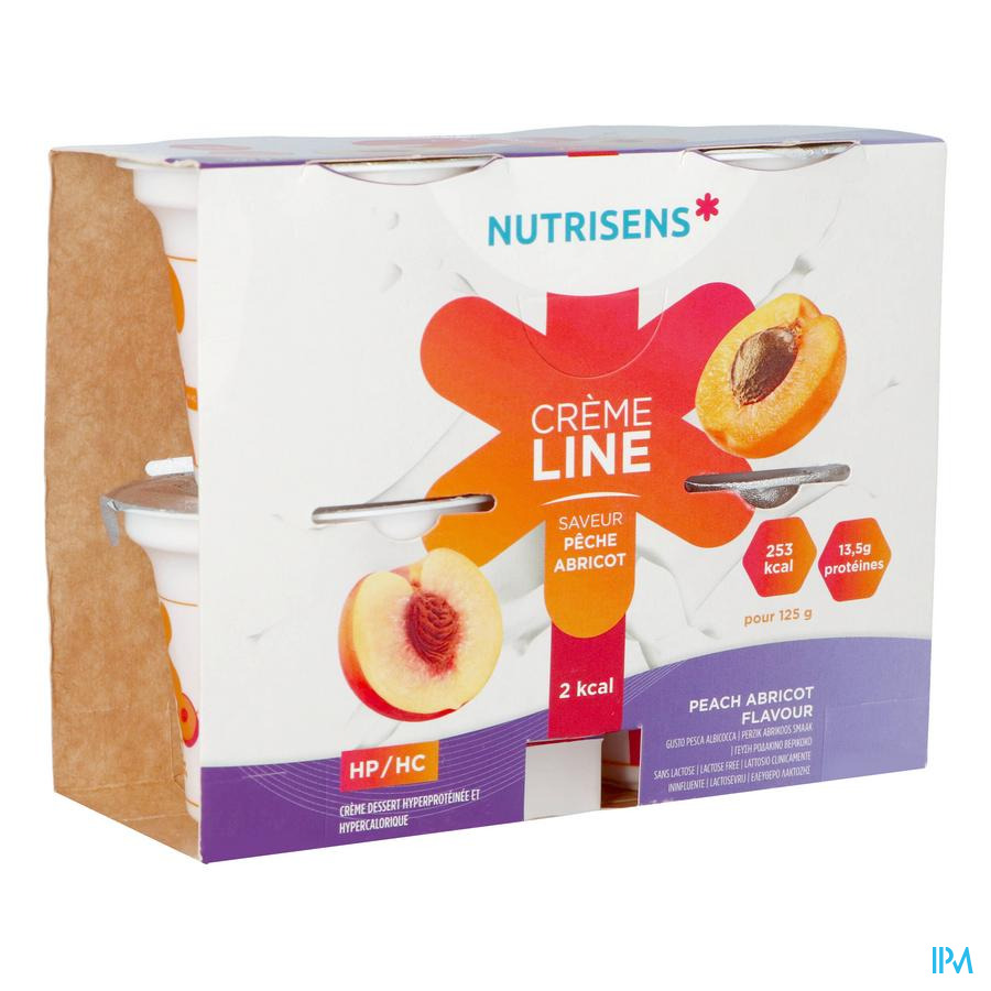 produit Nutrisens Cremeline 2kcal Peche Abricot 4x125g