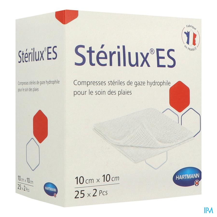 vignette Sterilux Es Compresse Sterile 10cm X 10cm Sachet 2 X25