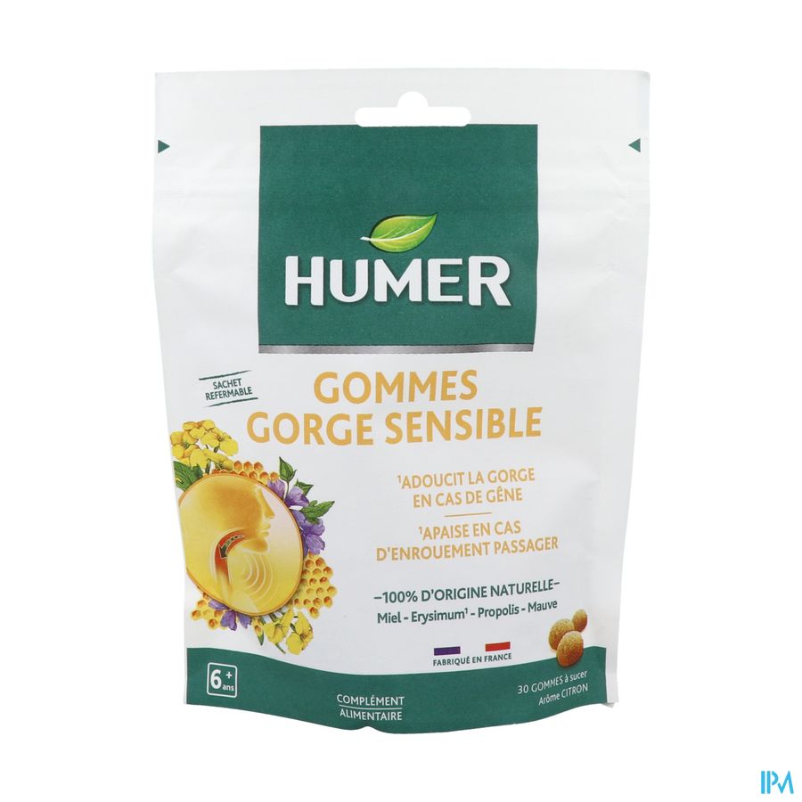 produit HUMER GOMMES GORGE SENSIBLE 30 GOMMES