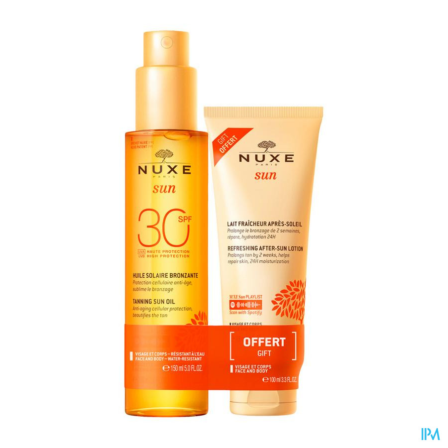 produit Nuxe Sun Huile Spf50 150ml + Apressoleil 100ml Offert