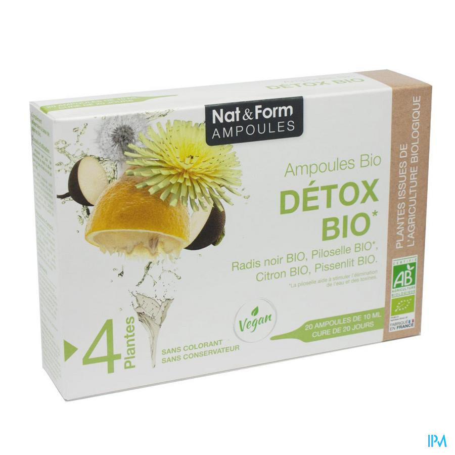 vignette Nat Et Form Ampoule Detox Bio 10ml 20