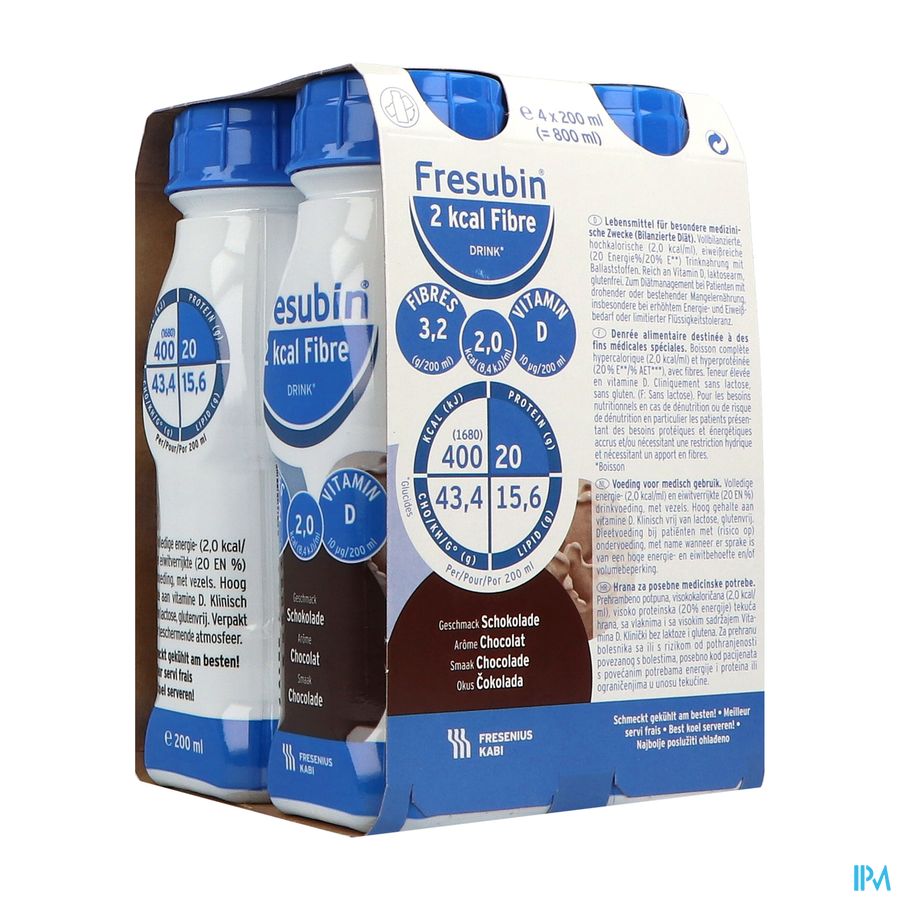 produit Fresubin 2kcal Fibre Drink Chocolat 200ml X4