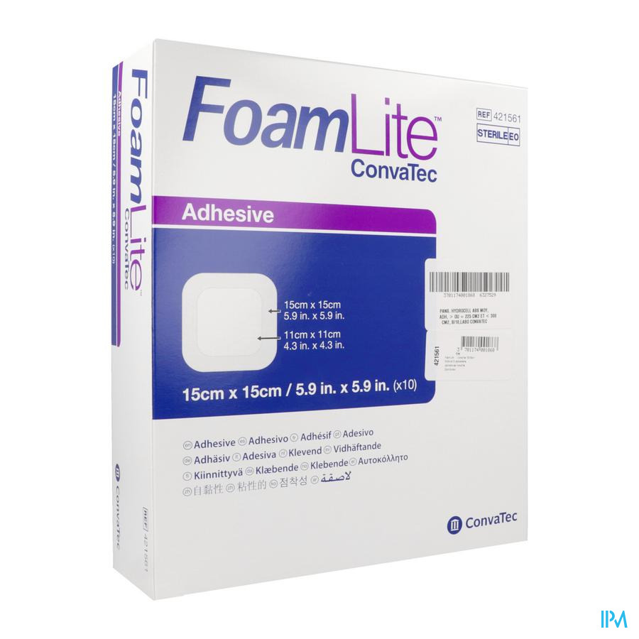 vignette Convatec Foam Lite Pansement Adhesif 15cm X 15cm 10