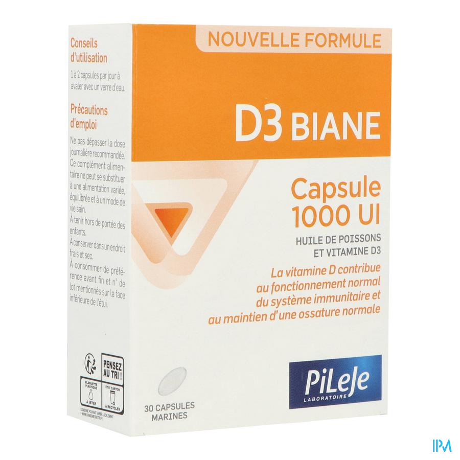 vignette Pileje D3 Biane Capsule 1000ui 30