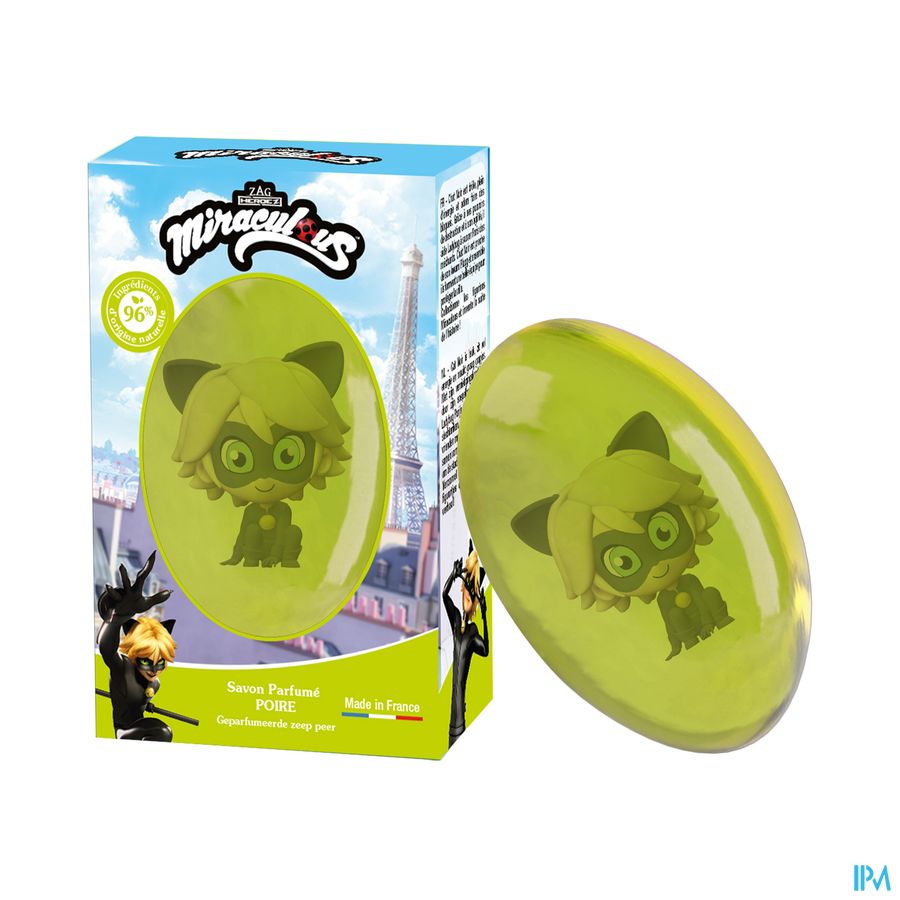 produit Le Comptoir Du Bain Savon Translucide Miraculous Chat Noir Poire 80g