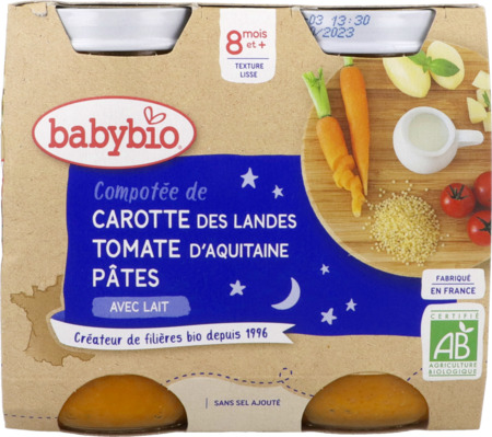 vignette BABYBIO PM CAROT/TOMATE/PATES 2X200G