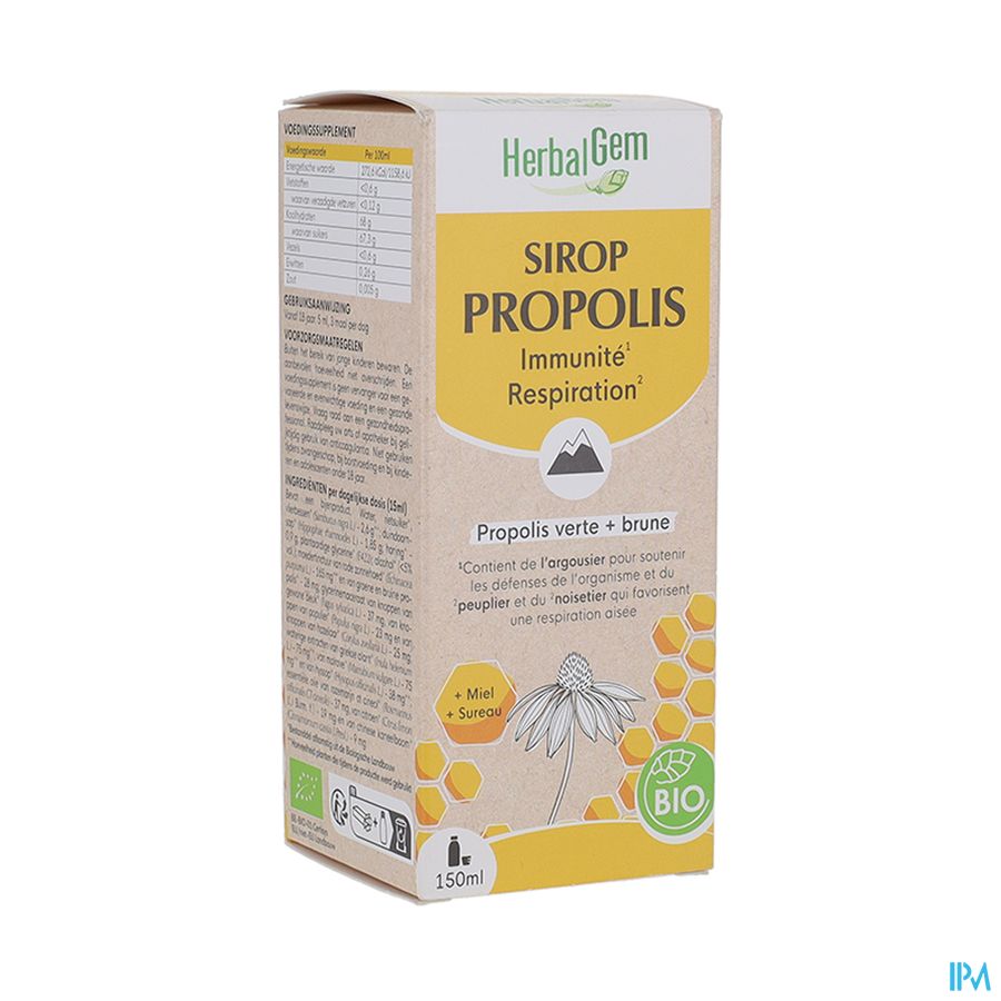 produit HERBALGEM PROPOLIS SIROP BIO 150ML