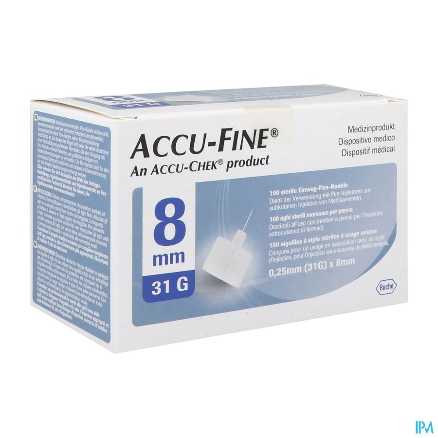 vignette ACCU-FINE AIG STYLO INSULINE.31G*8MM 100