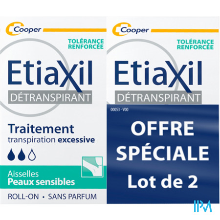 vignette Cooper Etiaxil Detranspirant Aisselles Peaux Sensibles Roll On 15ml X2