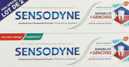 vignette SENSODYNE SENSIB ET GENC 75MLX2