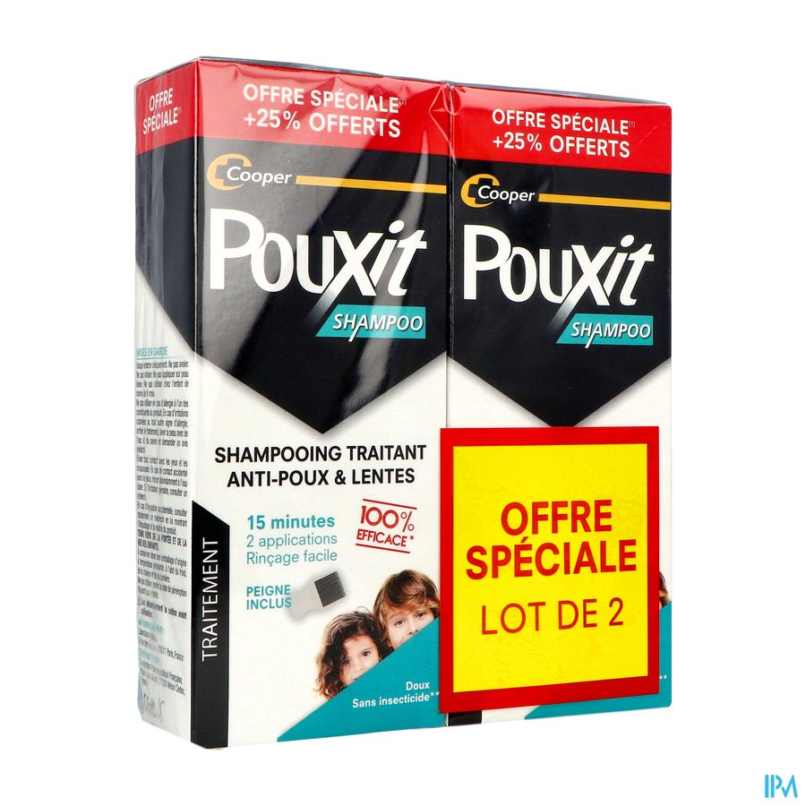 produit Cooper Pouxit Shampooing Antipoux Lentes 250ml 25% Offert X2