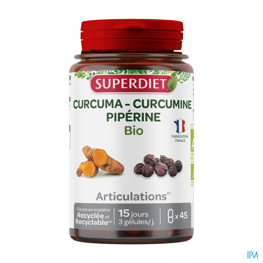 produit SUPERDIET CURCUMA PIPERINE BIO GELU45