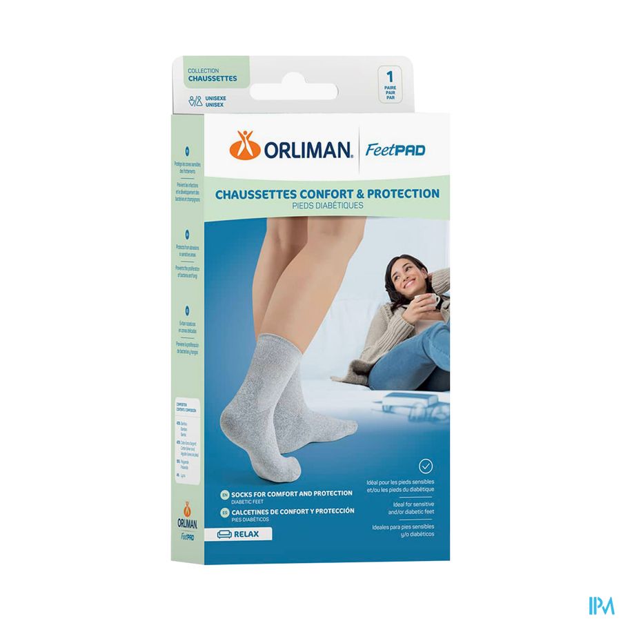 produit CHAUSSETT DIAB FEETPAD GRIS T3