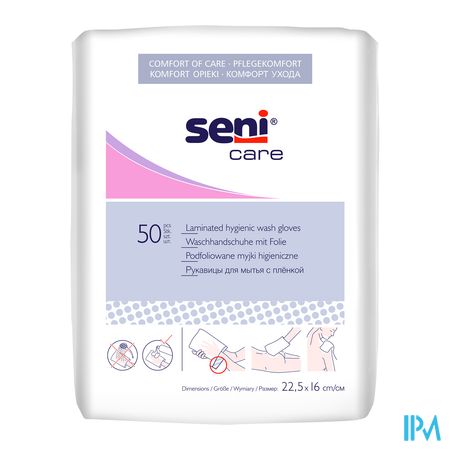 vignette Seni Care Gant Toilette Non Tisse Usage Unique 50