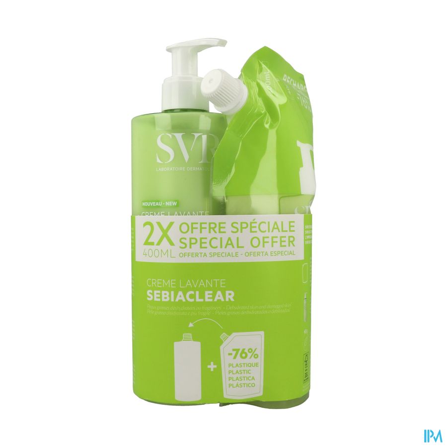 vignette SVR SEBIACLEAR CREME LAVANTE 400ML+RECH