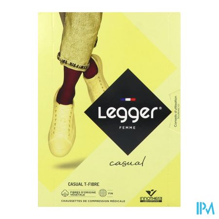 vignette Innothera Legger2 Casual T Fibre Femme Chaussette Bordeaux Normal T2