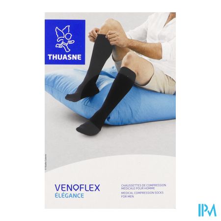 vignette Thuasne Venoflex3 Elegance Homme Chaussette Beige Sable Normal T4