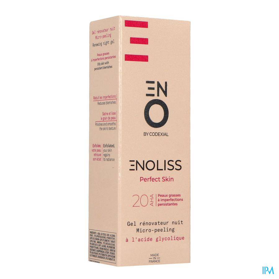 vignette Codexial Enoliss Perfect Skin 20 Aha Gel Renovateur Nuit Micropeeling 30ml