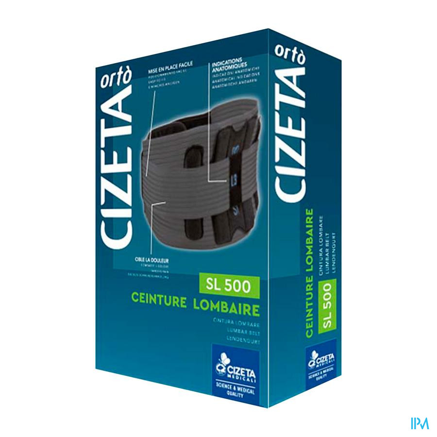 vignette Cizeta Orto Sl 500 Ceinture Soutien Lombaire Grise 21cm T5