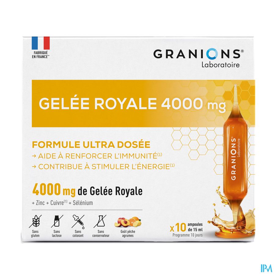 produit GRANIONS GELEE ROYALE 4000MG 10 AMPOULES