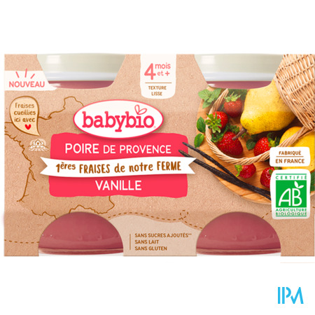 vignette BABYBIO POIRE PROV FRAI VANIL 4M 2X130G