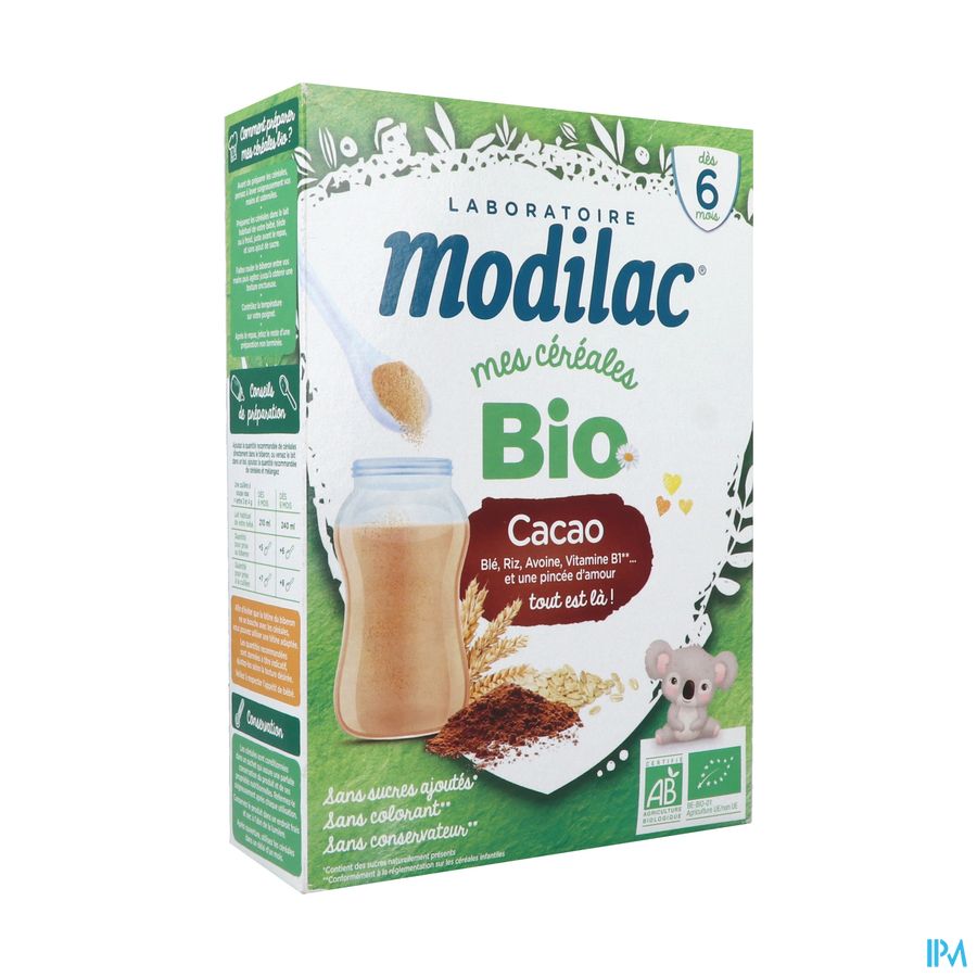 produit MODILAC CEREALES BIO CACAO 250G