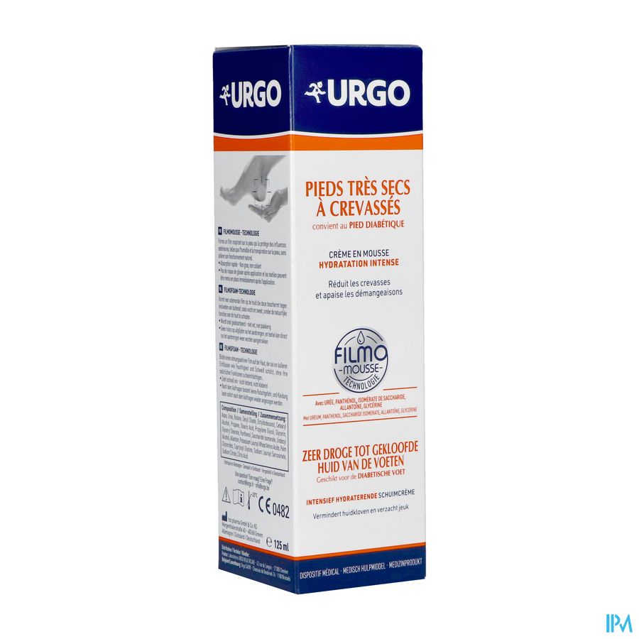 vignette URGO FILMOMOUSSE PIEDS TR SECS/CREV 125ML