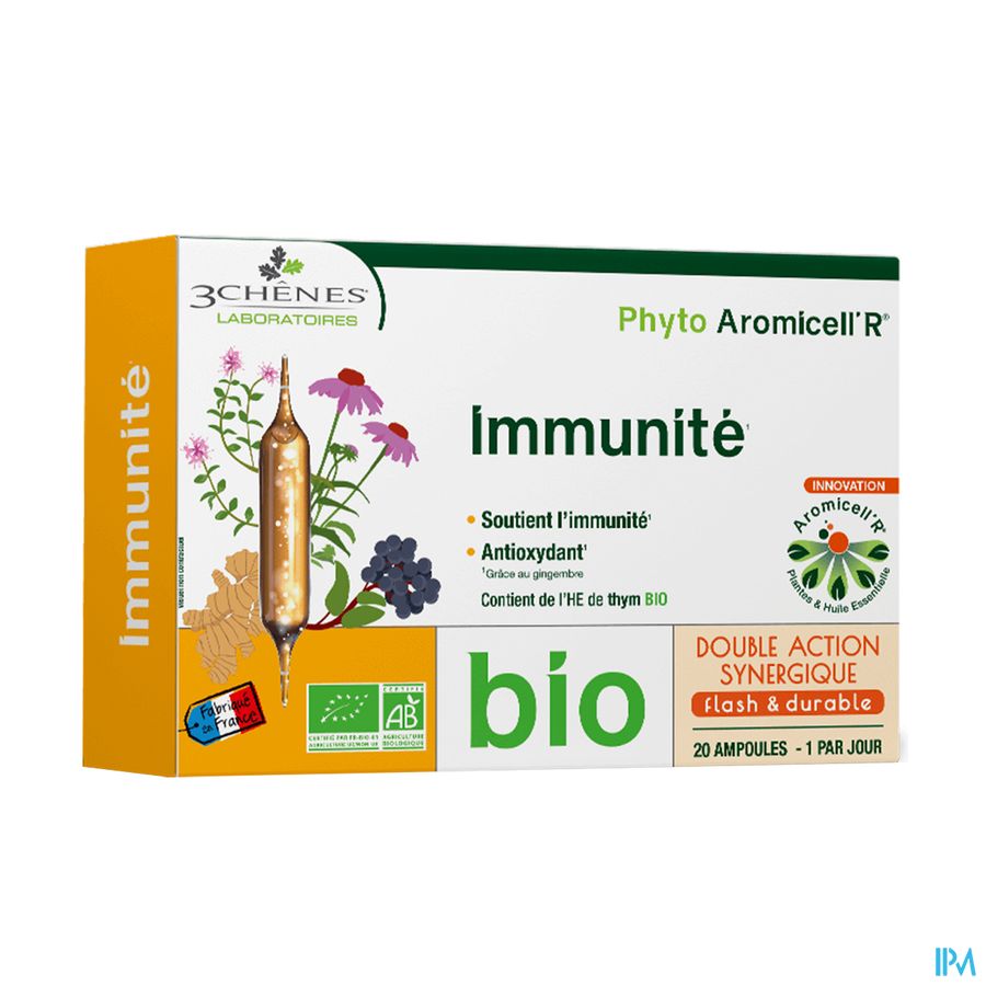 produit 3chenes Phyto Aromicell'r Bio Ampoule Immunite 10ml 20