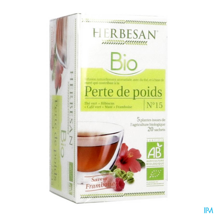 vignette Herbesan Infusion Perte De Poids Bio Sechet 20
