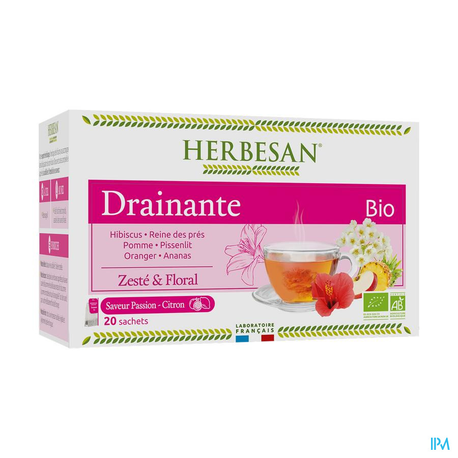 vignette Herbesan Infusion Drainante Bio Sechet 20