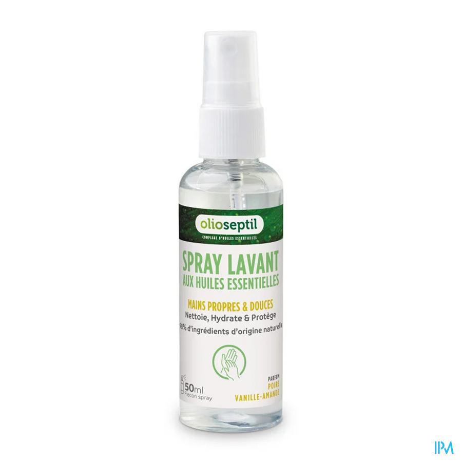 produit Ineldea Olioseptil Spray Lavant Mains Poire Vanille Amande 50ml
