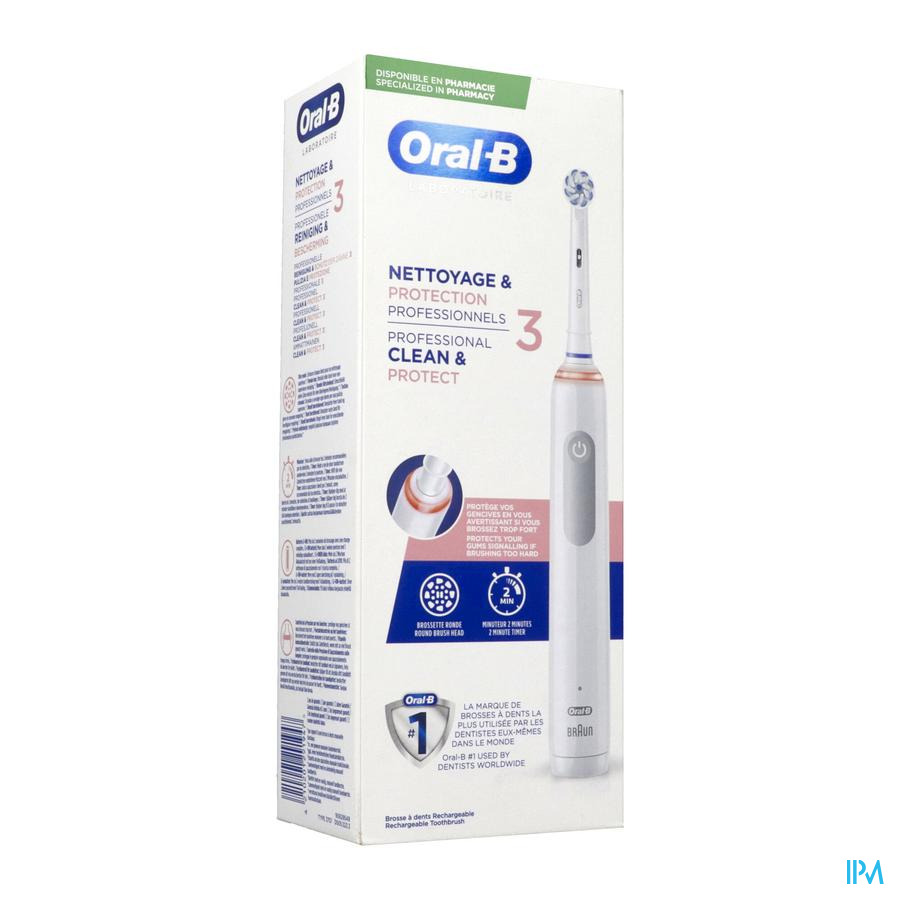 vignette Oral B Laboratoire Nettoyage Protection 3 Brosse A Dents Electrique Rechargeable