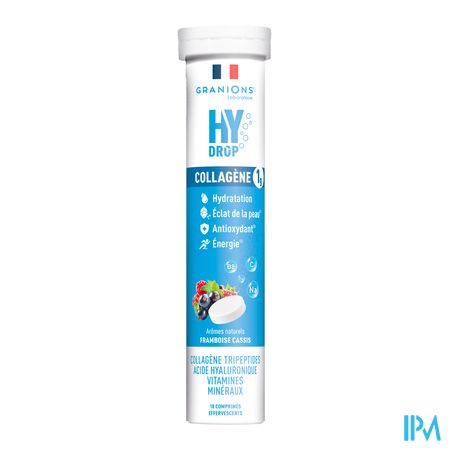 vignette Granions Hydrop Collagene Gout Framboise-cassis 18 Comprimes Effervescents