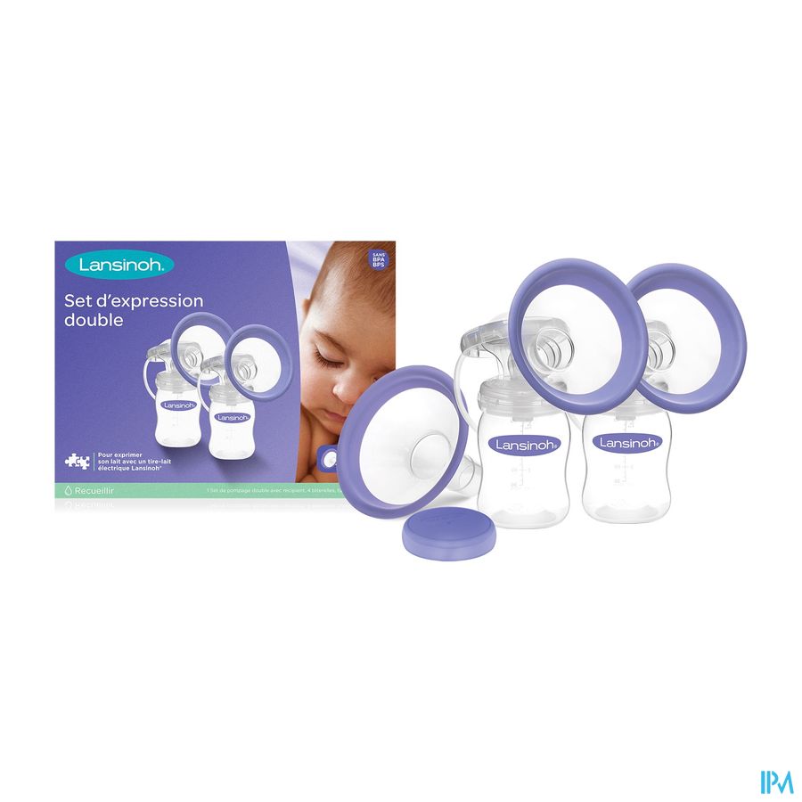 vignette Lansinoh Set D'expression Double Tire Lait Location - Tailles 21mm + 25mm