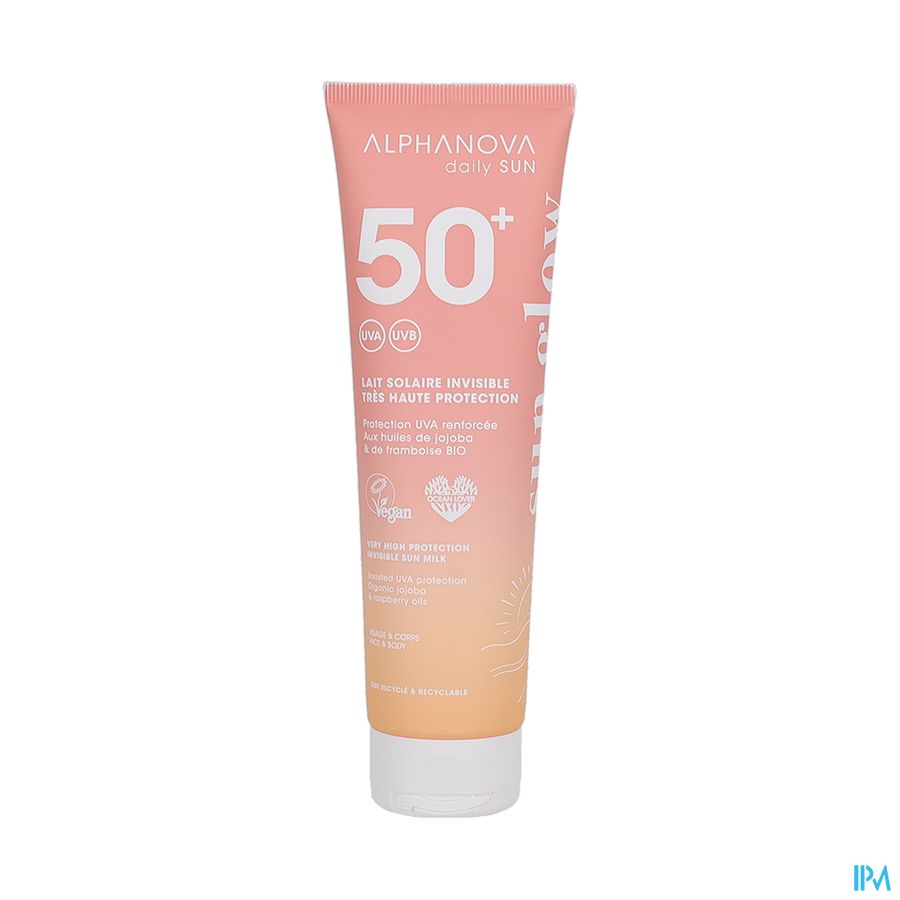 produit ALPHANOVA LAIT SOL SPF50+ SUN GLOW 150ML