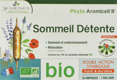 produit 3chenes Phyto Aromicell'r Bio Ampoule Sommeil Detente 10ml 20