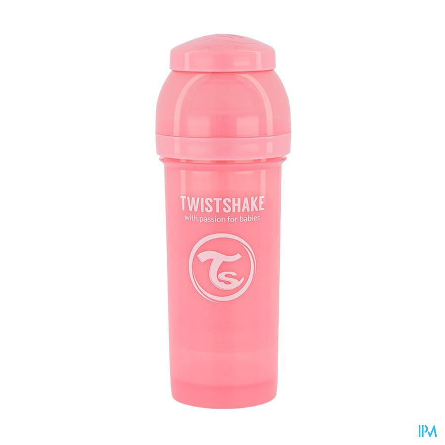 produit TWISTSHAKE BIB A-COLIQ 260ML ROSE P 2M+