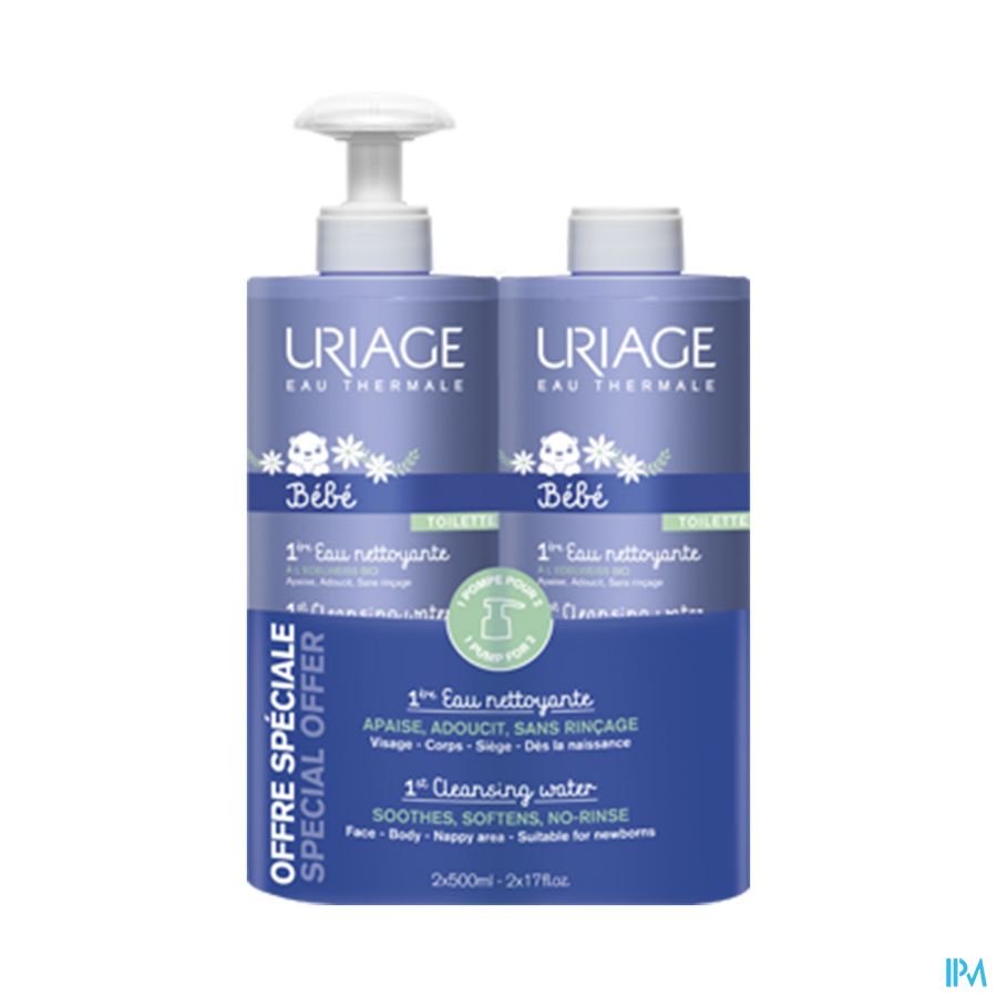 vignette URIAGE BB 1ERE EAU NETTOYANTE 2X500ML
