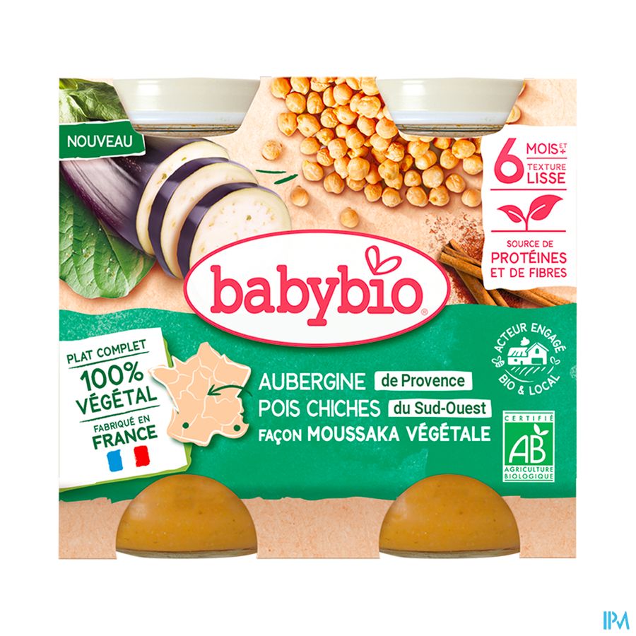 vignette BABYBIO MOUSSAKA VEGETALE 6M 2X200G