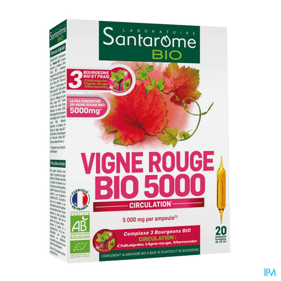 vignette Santarome Bio Vigne Rouge Ampoule Buvable 10ml 20