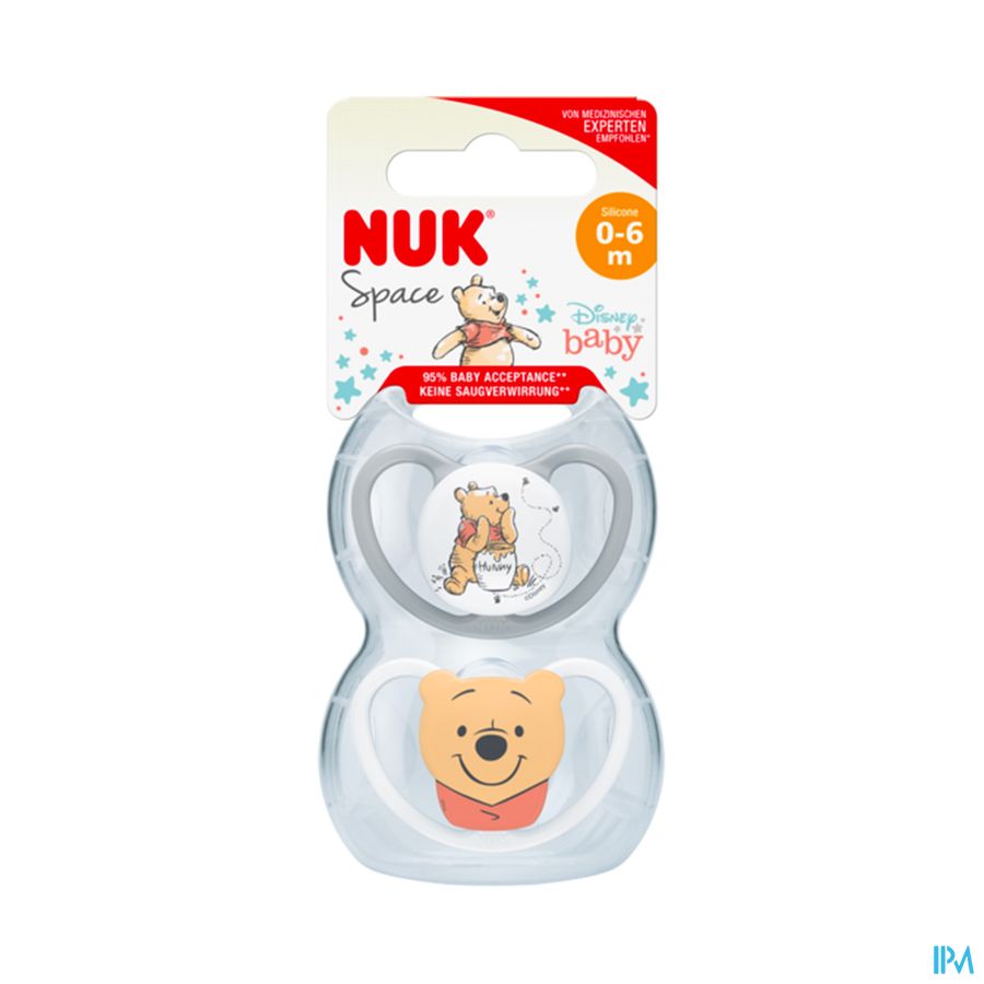 produit Nuk Sucette Silicone Space 0-6m Winnie l'ourson X2