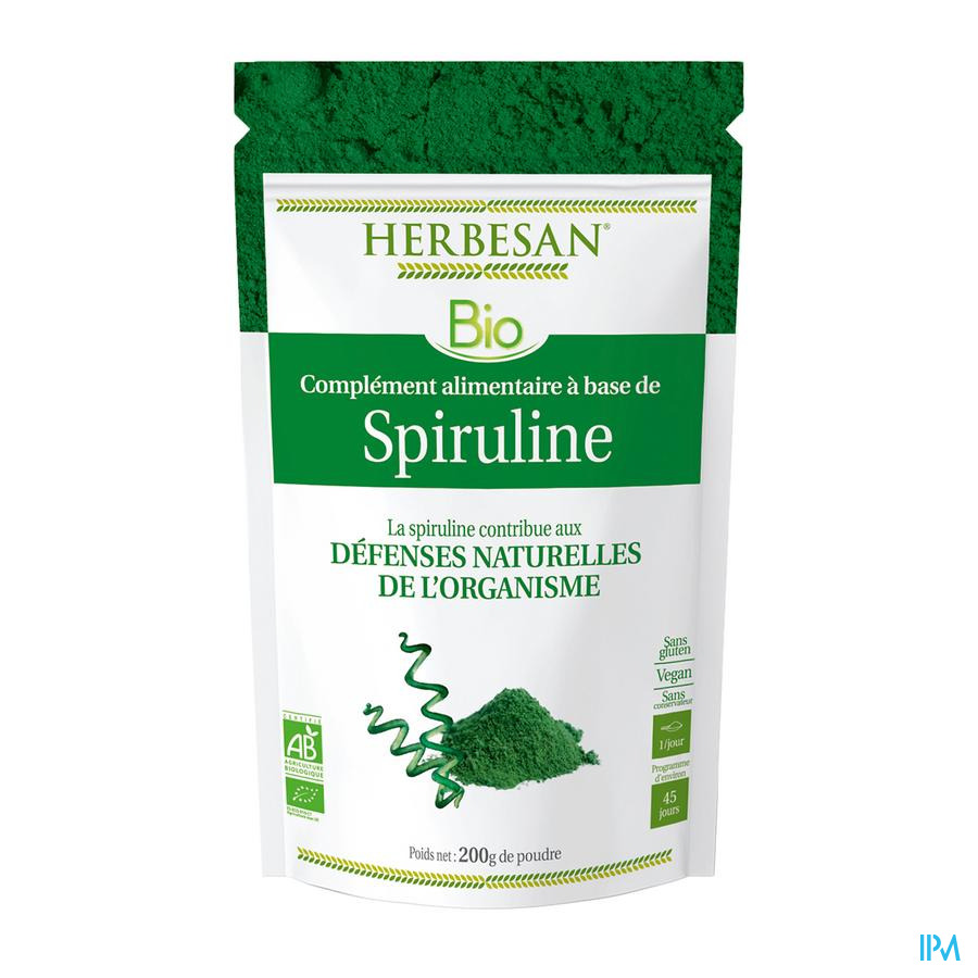 produit HERBESAN SPIRULINE BIO POUDRE 200 G