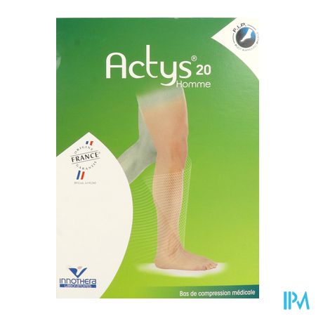 vignette Innothera Actys20 2 Bas Cuisse Autofixant Homme Noir Long T1